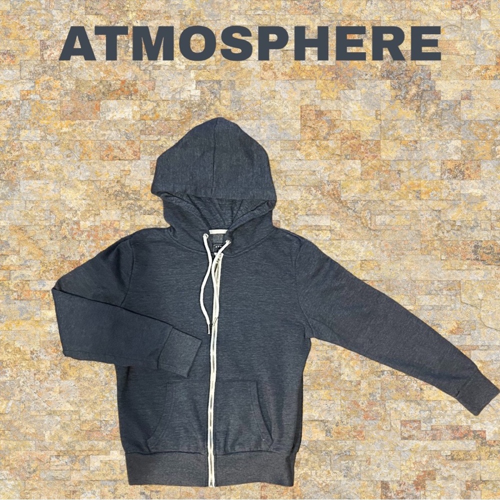 ATMOSPHERE - ZIP-UP HOODIE! Color: Blue Heather, Size, 12 (kids), EUC!